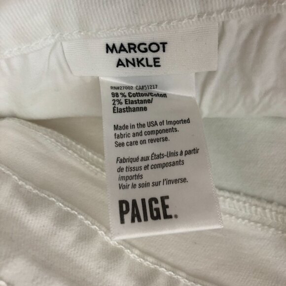 Paige Womens Margot Ankle Super High Rise Ankle Skinny Jeans Crisp White 31 - Picture 6 of 7